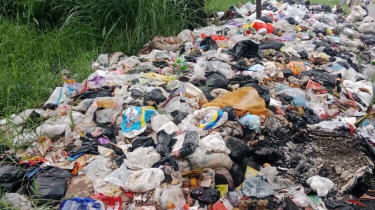 Tumpukan Sampah di Jalan Raya Andir Bayongbong, Warga Geram