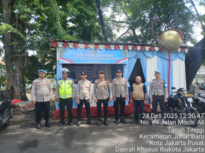 
					Pengecekan Pospam Natal 2025 dan Tahun Baru 2026, Polsek Johar Baru Pastikan Kesiapsiagaan Personel