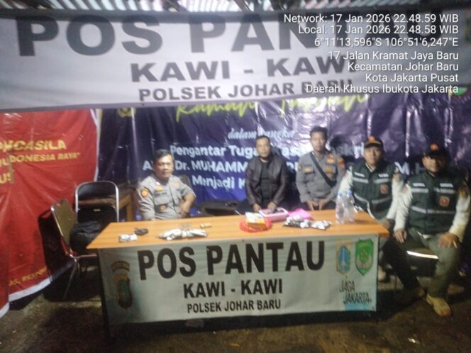 
					Siaga Pos Pantau Malam Hingga Pagi, Polisi Jaga Perbatasan Johar Baru–Paseban Tetap Kondusif