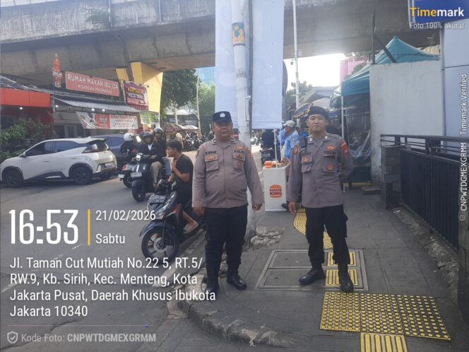 
					Polsek Metro Menteng Pastikan Pasar Tumpah Ramadhan Cut Mutia Aman dan Tertib