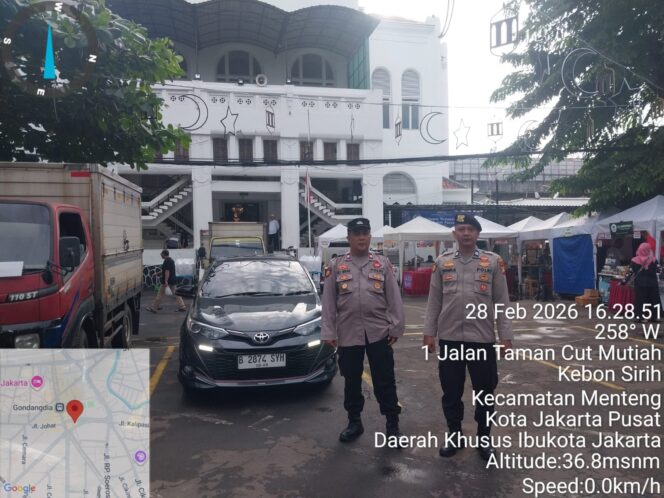 
					Polsek Metro Menteng Hadir Amankan Pasar Tumpah Ramadhan Masjid Cut Mutia