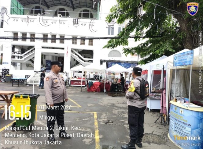 
					Pasar Ramadhan Masjid Cut Mutia Aman, Polisi Hadir di Tengah Antusias Warga