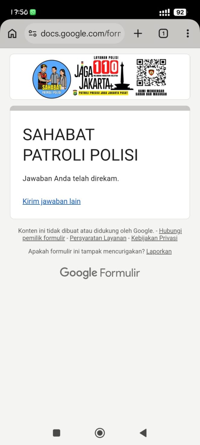 
					Sosialisasi Pengaduan Cepat Sat Samapta, Polsek Senen Ajak Warga Manfaatkan QR Code