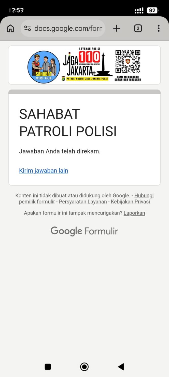 
					Polsek Senen Sosialisasikan Layanan Pengaduan Cepat Sat Samapta melalui QR Code