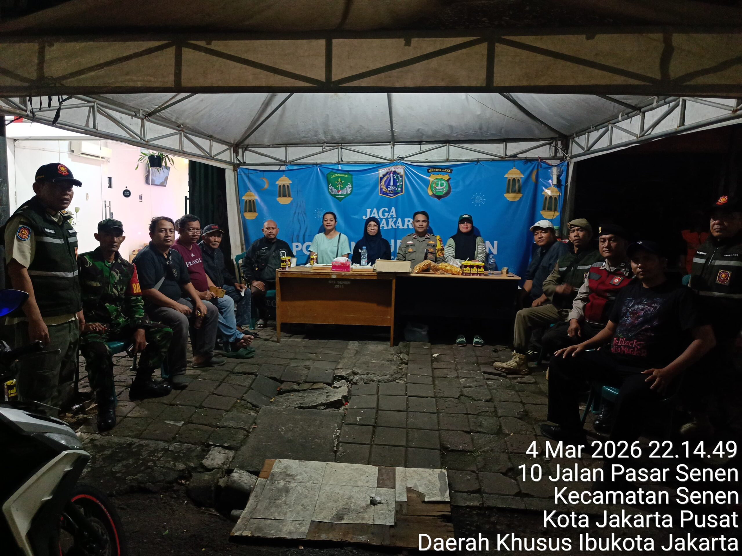 Pengecekan Pos Pantau Ramadan di Kelurahan Senen, Situasi Terpantau Aman dan Kondusif