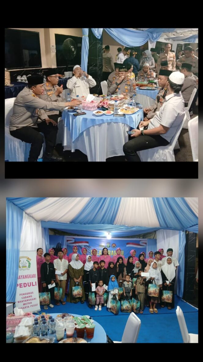 
					Kapolres Metro Jakarta Pusat Buka Puasa dan Santuni Anak Yatim di Polsek Senen