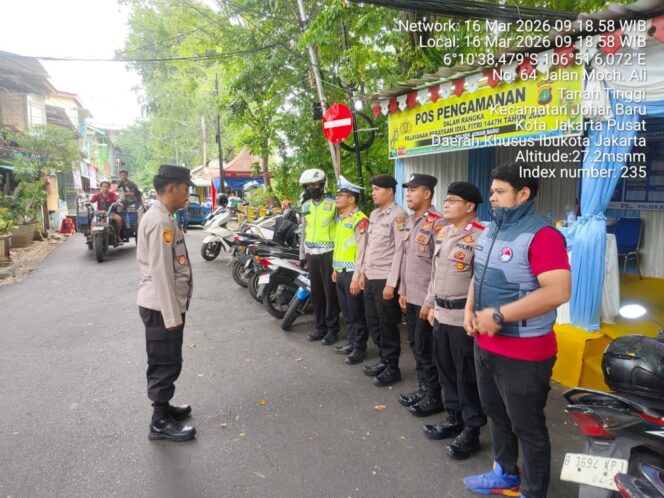 
					Apel Pagi Pospam Ketupat Jaya 2026, Personel Siaga Jaga Keamanan Ramadhan di Johar Baru