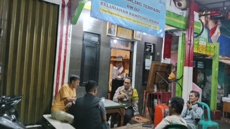Sambang Poskamling RW02, Polisi dan Warga Kampung Rawa Perkuat Deteksi Dini Keamanan Lingkungan