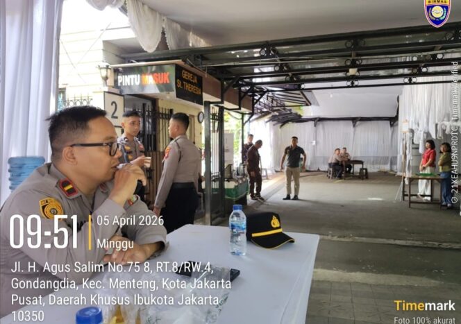 
					Polsek Metro Menteng Amankan Misa Paskah di Gereja St. Theresia, Ibadah Berlangsung Khidmat dan Kondusif