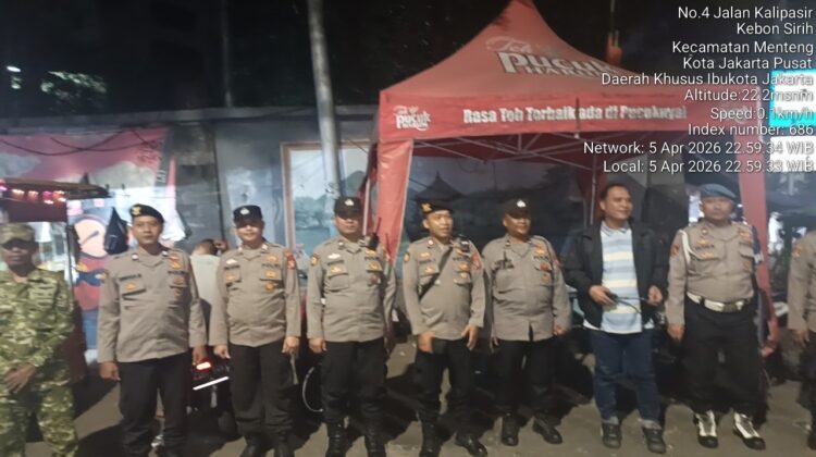 Patroli Tiga Pilar Menteng Intensif di Perbatasan Kwitang–Kalipasir Cegah Guankamtibmas
