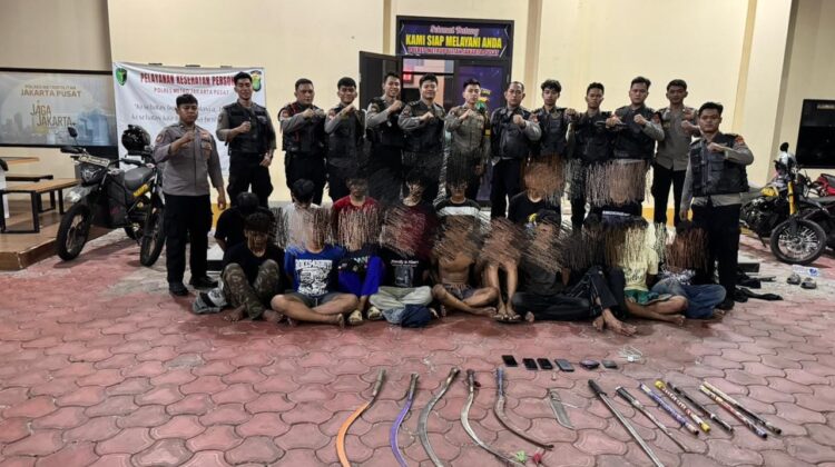 Patroli Presisi Polres Jakpus Gagalkan Tawuran di Kemayoran, 17 Pemuda Diamankan