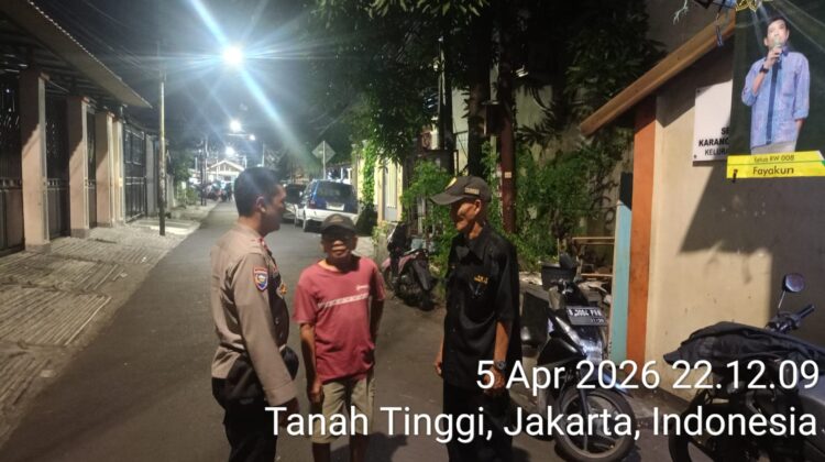 Aktifkan Ronda Malam, Polisi dan Warga Tanah Tinggi Bersatu Cegah Gangguan Keamanan