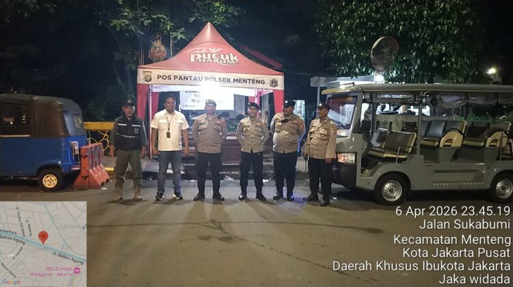 Jaga Malam Menteng, Patroli Tiga Pilar Sasar Perbatasan Menteng Tenggulun
