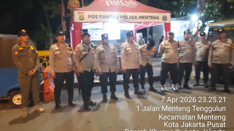 Patroli Tiga Pilar Menteng Siaga di Perbatasan Menteng Tenggulun, Keamanan Terjaga