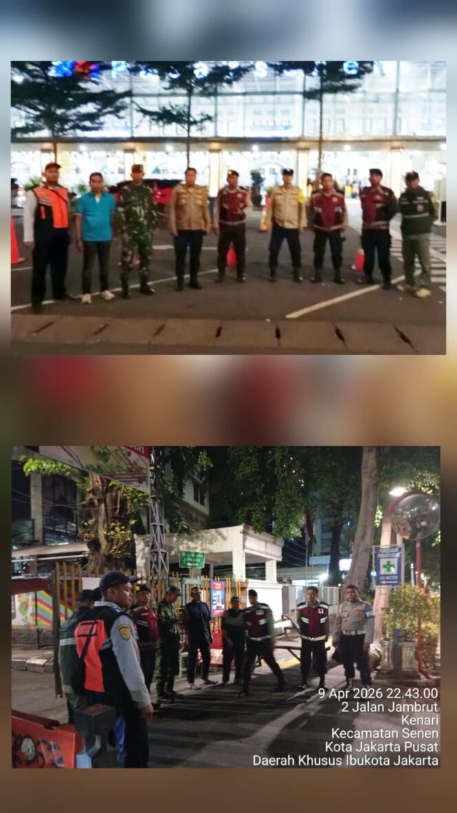 
					Patroli Gabungan dipimpin Kapolsek Senen, Tiga Pilar Senen Antisipasi Gangguan Kamtibmas