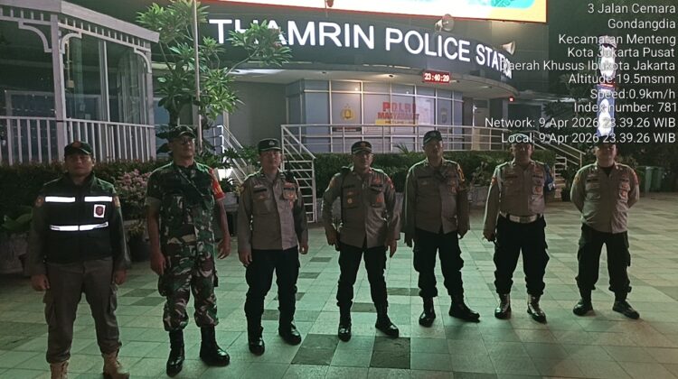 Patroli Tiga Pilar Siaga di Kawasan Bundaran HI Menteng, Jaga Pusat Aktivitas Jakarta