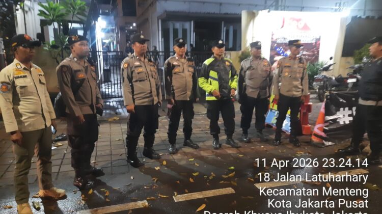 Patroli Cipkon Menteng Pantau Kantor Komnas HAM RI, Antisipasi Massa Menginap dan Gangguan Kamtibmas