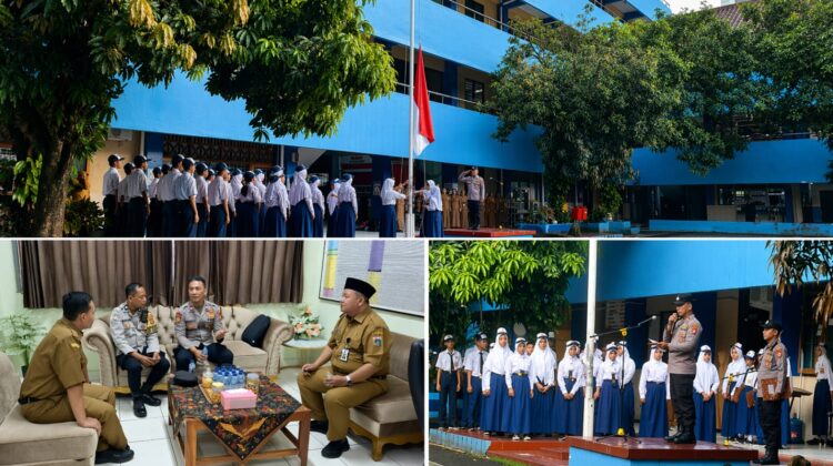 Polisi Peduli Pendidikan” malalui Kapolsubsektor Pasar Baru Sebagai Pembina Upacara, Sampaikan Pesan Kamtibmas di SMPN 4 Jakarta