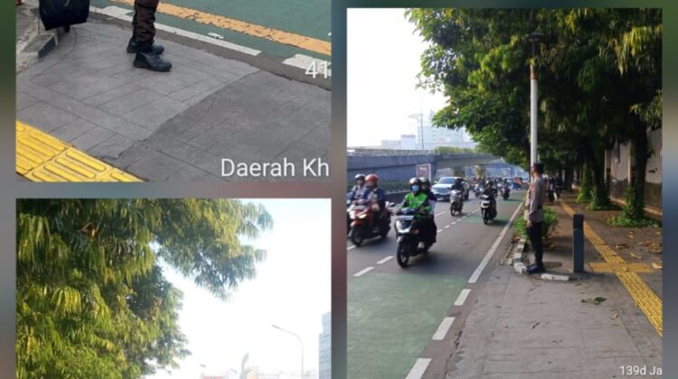 Polisi Lakukan Pengaturan Lalin Pagi di Kawasan Senen, Arus Ramai Lancar