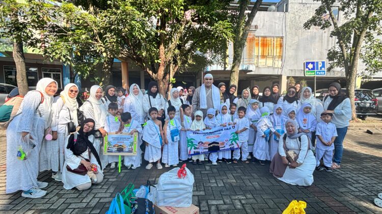 Tanamkan Nilai Religi Sejak Dini, Bhabinkamtibmas Kampung Bali Ikut Dampingi Manasik Haji Cilik