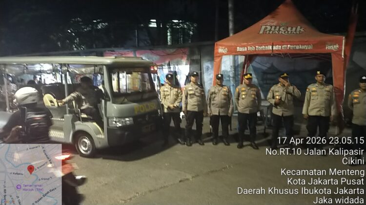 Wakapolsek Pimpin Patroli Cipkon di Perbatasan Kwitang Kalipasir, Menteng Siaga Cegah Tawuran
