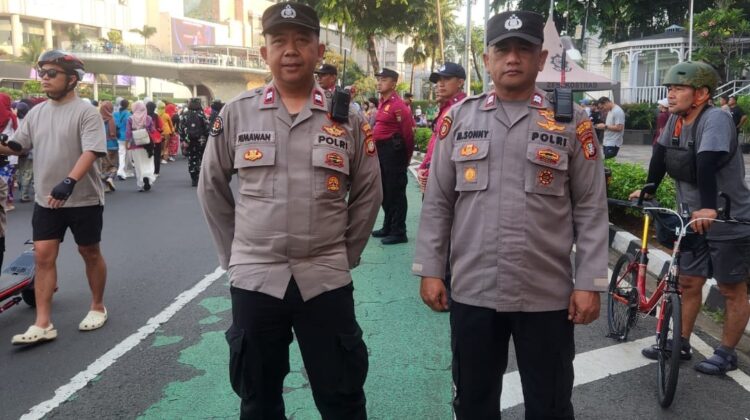 Polisi Humanis Kawal CFD Kawasan Bundaran HI, Warga Diingatkan Waspada Copet dan Jambret