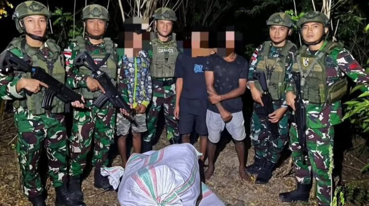 Yonarmed 12 Tegas Amankan 47 Ball Tembakau di Jalur Ilegal Perbatasan