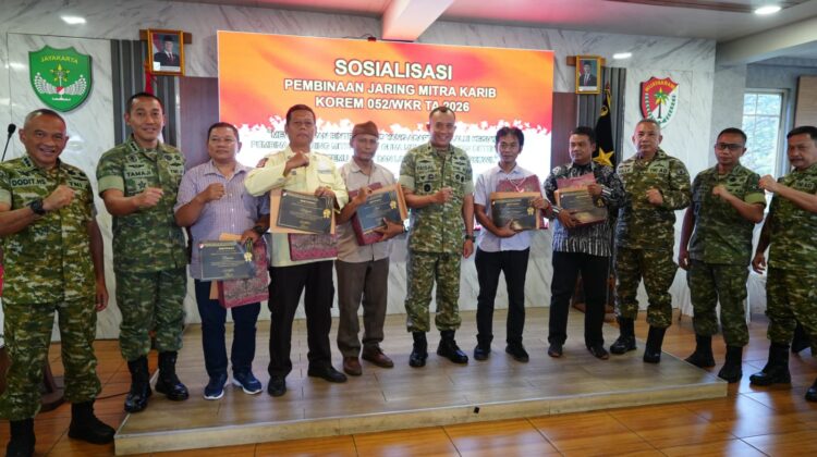 Korem 052/Wijayakrama Bangun Sinergi Lewat Pembinaan Jaring Mitra Karib