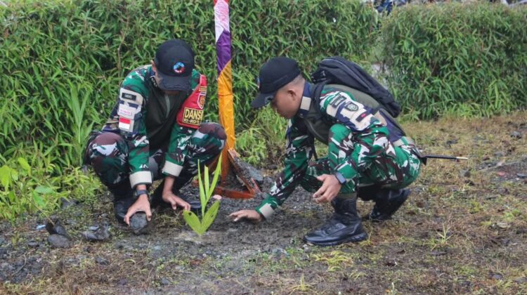 Peringati Hari Bumi, Satgas Yonarhanud 2 Kostrad Tanam 1000 Pohon