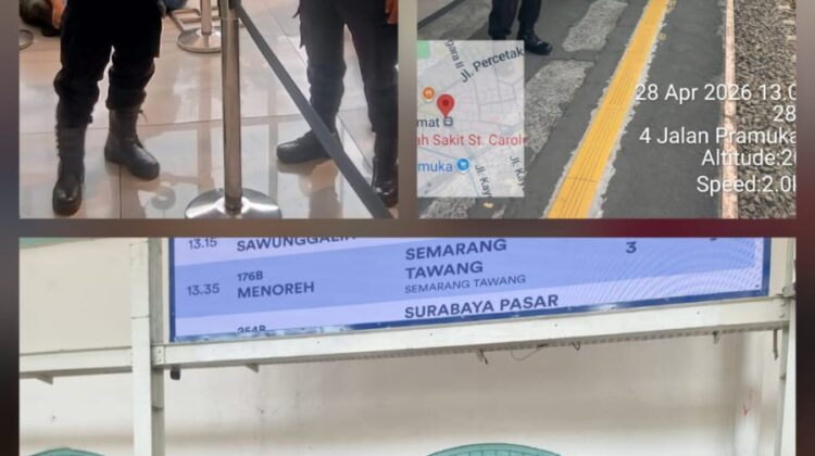 Polisi monitoring Penumpukan Penumpang Terjadi di Stasiun Pasar Senen Imbas Keterlambatan Kereta
