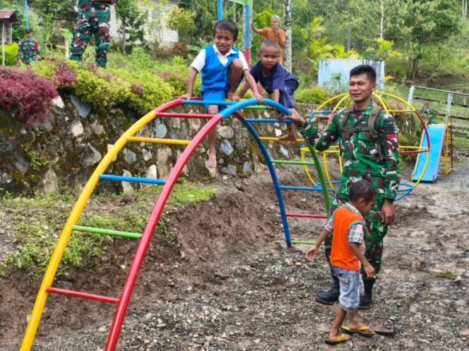 
					Yonarhanud 2 Kostrad Percantik PAUD Flamboyan Satab, Tingkatkan Semangat Belajar Anak