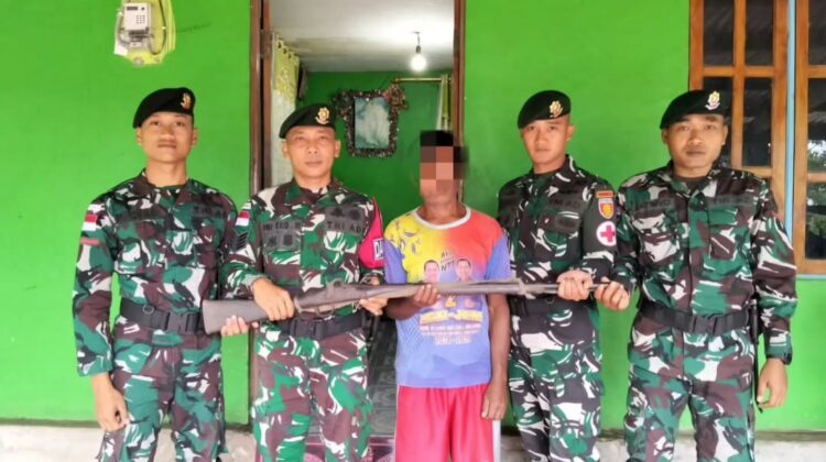 Yonarmed 12 Kostrad Perkuat Stabilitas Perbatasan, Senjata Springfield Diserahkan Sukarela