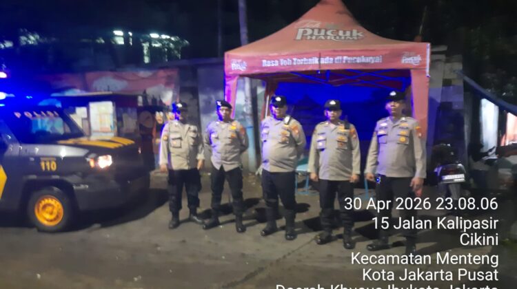 Patroli Cipkon Menteng Sasar Batas Kwitang–Kalipasir, Polisi Antisipasi Kerawanan Malam