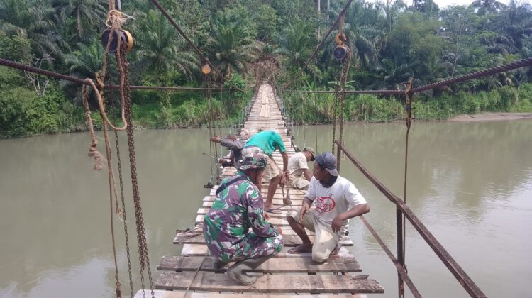 TNI Rampungkan Jembatan Garuda di Talang Durian, Demi Akses Warga Kembali Lancar