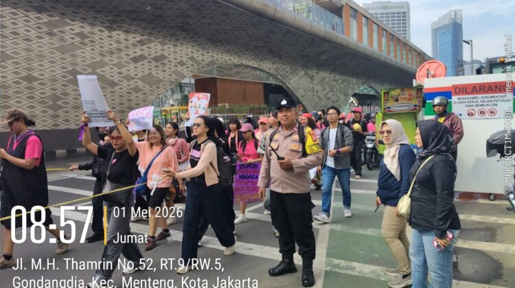 May Day 2026 Aman, Polisi Perketat Pemantauan di Halte Pullman Thamrin