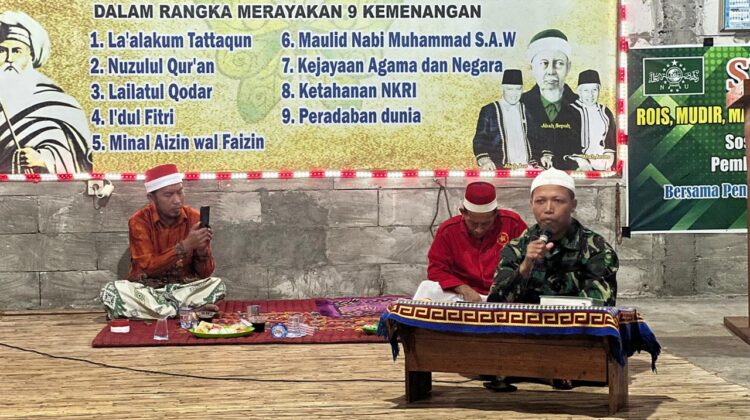 Danton Satgas TMMD Reguler ke-128 Hadiri Pengajian Jamaah Thoriqoh di Desa Godo