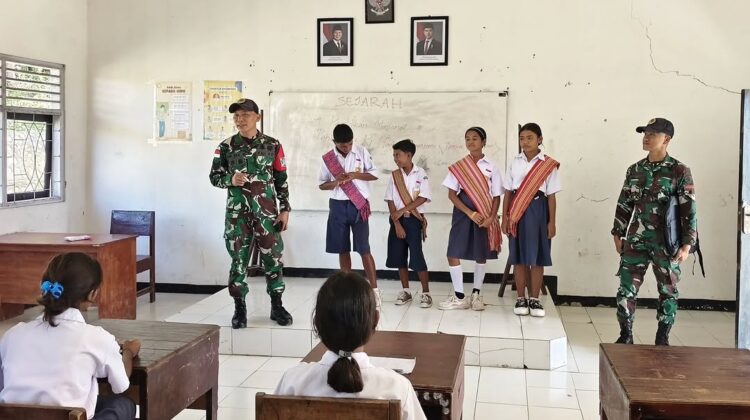 Dari Perbatasan untuk Negeri, Yonarmed 12 Kostrad Cerdaskan Anak Bangsa