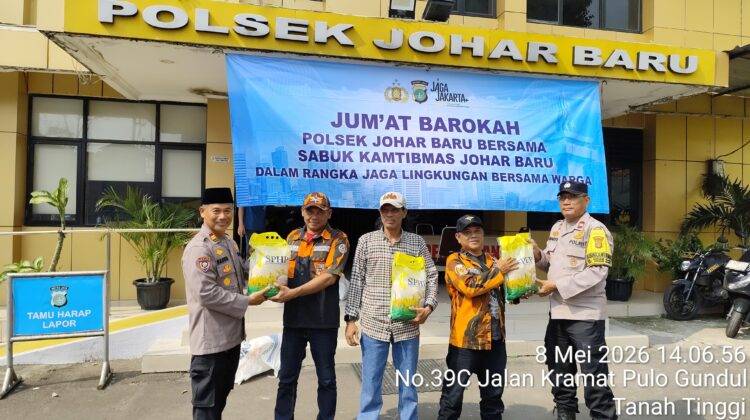 Jumat Barokah, Polsek Johar Baru Bersama Sabuk Kamtibmas Perkuat Sinergi Jaga Keamanan Wilayah