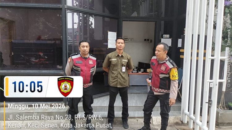 Unit Samapta Polsek Senen Patroli dan Sambangi Sejumlah Objek Vital di Jakarta Pusat