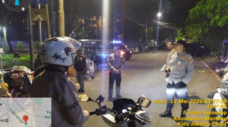 Respon Cepat 110, Polsek Metro Menteng Sisir Kawasan Taman Lawang Antisipasi Gangguan Kamtibmas