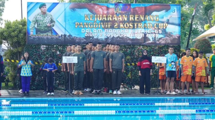 Pangdivif 2 Kostrad Resmi Buka Kejuaraan Renang Divif 2 Kostrad 2026