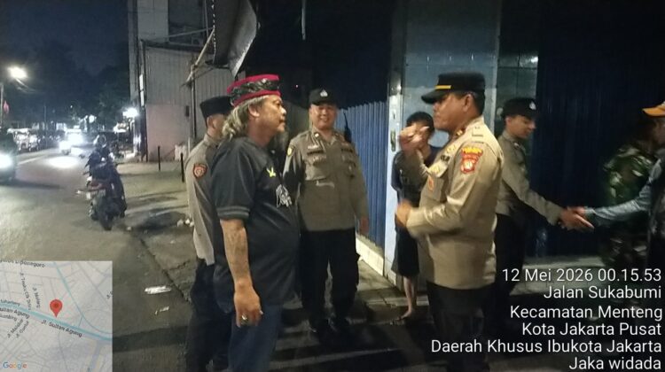 Polsek Metro Menteng Sisir Jalan Menteng Sukabumi, Patroli Malam Diperketat Antisipasi Gangguan Kamtibmas