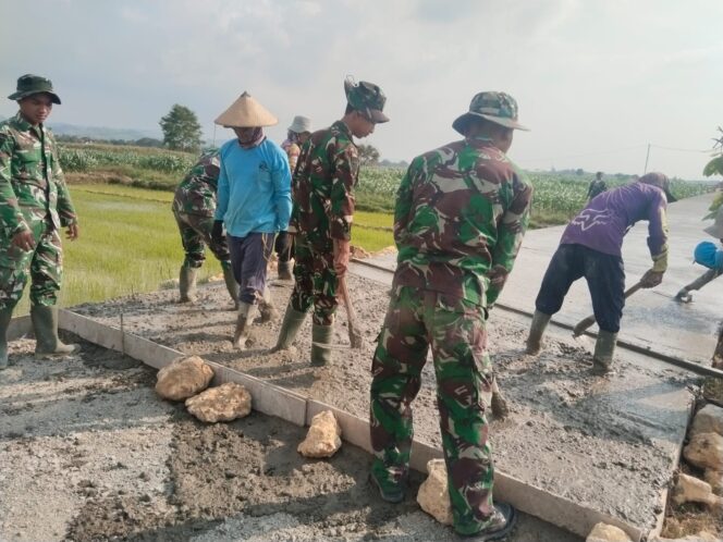 
					200 Meter Lagi, Betonisasi Jalan Desa Godo Segera Rampung oleh Satgas TMMD 128 Kodim Pati