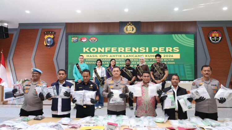 Operasi Antik LK 2026 Berakhir, Polda Riau Bongkar 435 Kasus Narkoba dan 557 Tersangka Diamankan