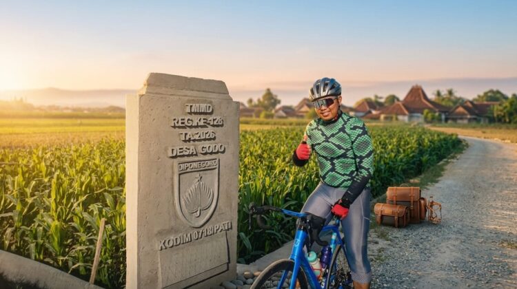 Jejak Gowes Dansatgas di Tugu Prasasti TMMD Desa Godo