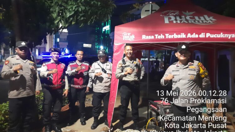 Patroli Cipkon di Tugu Proklamasi, Polsek Metro Menteng Perkuat Pengamanan Kawasan Strategis