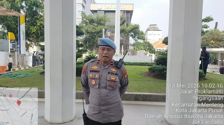 Polsek Metro Menteng Gelar Apel Pengamanan Unras di Bank Mandiri Taspen