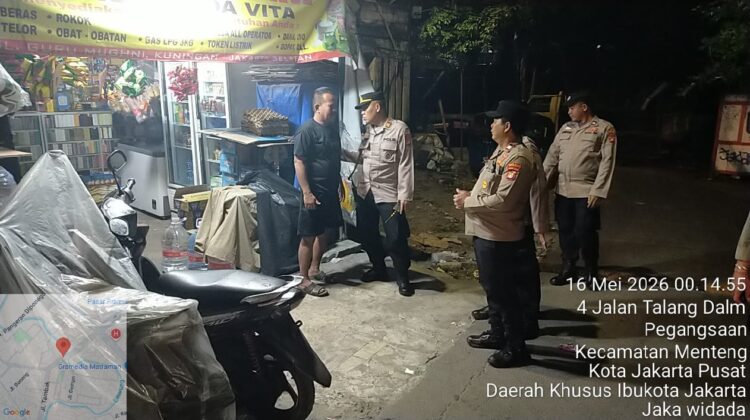 Polsek Metro Menteng Perketat Patroli Malam di Jalan Talang Untuk Cegah Tawuran dan Gangguan Kamtibmas