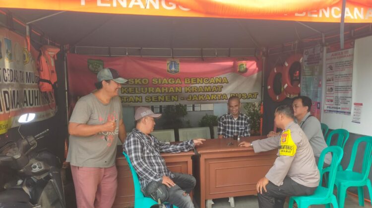 Bhabinkamtibmas Kramat dan FKDM Perkuat Koordinasi Harkamtibmas di Wilayah Senen