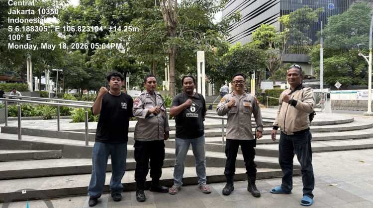 Patroli Gabungan Polsek Metro Menteng Perketat Pengawasan di Simpang Sarinah